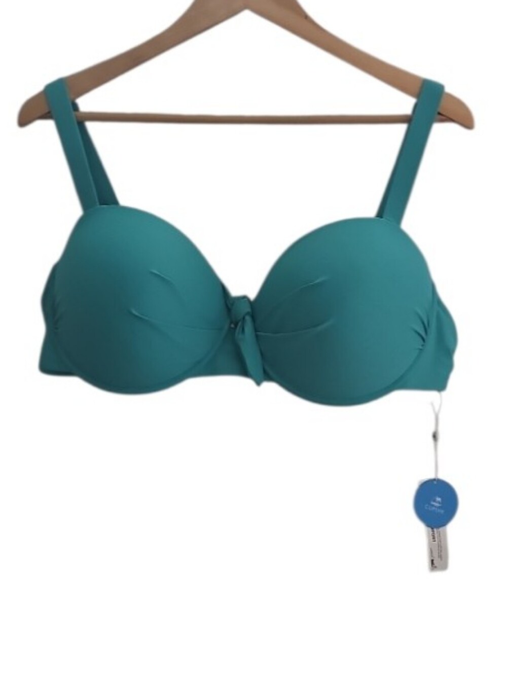 CUPSHE Bikini Top Women 2X Teal Underwire Molded Cup Plus Size Swim Beach NWT